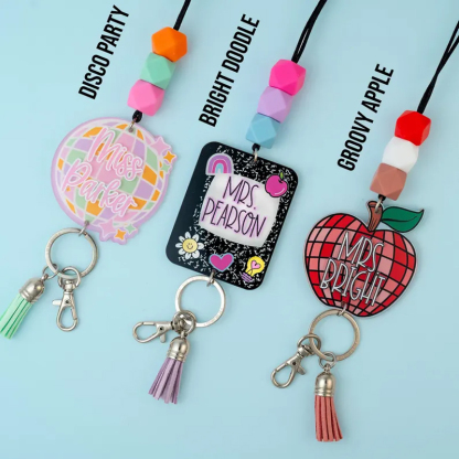  Personalized Trendy Teacher Lanyard  for Keys or ID Badge