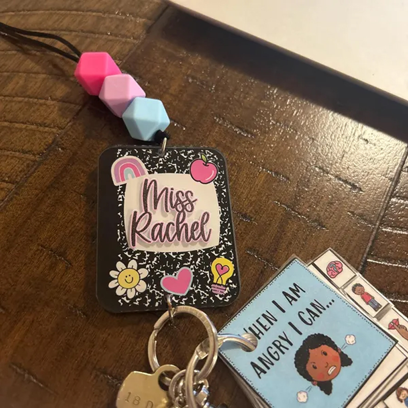  Personalized Trendy Teacher Lanyard  for Keys or ID Badge