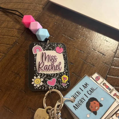  Personalized Trendy Teacher Lanyard  for Keys or ID Badge