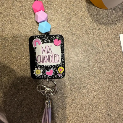  Personalized Trendy Teacher Lanyard  for Keys or ID Badge
