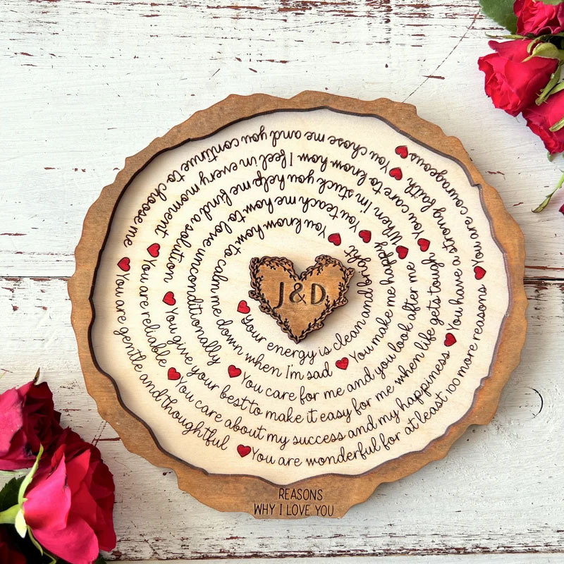 Personalized Valentine’s Day Gifts 20 Reasons Why I Love You Wooden Decor
