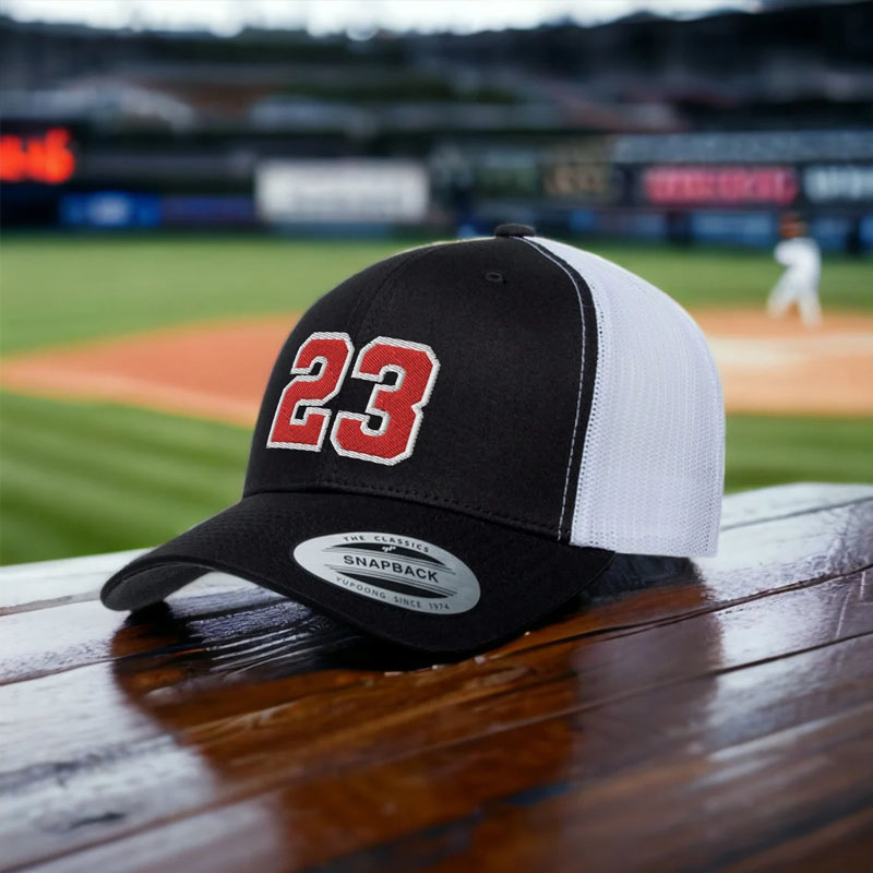 Personalized Varsity Jersey Number Embroidered Hat