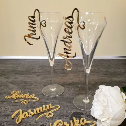 Personalized Wine Glasses Acrylic Name Decoration