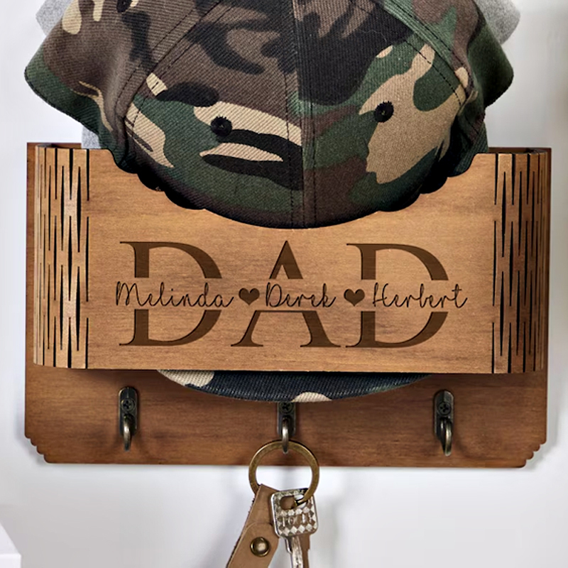 Personalized Wooden Hat Holder Baseball Hat Rack