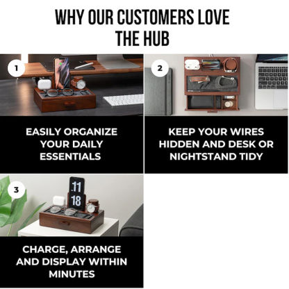 Personalized Wooden Nightstand Organizer For Men