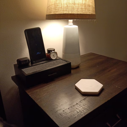 Personalized Wooden Nightstand Organizer For Men