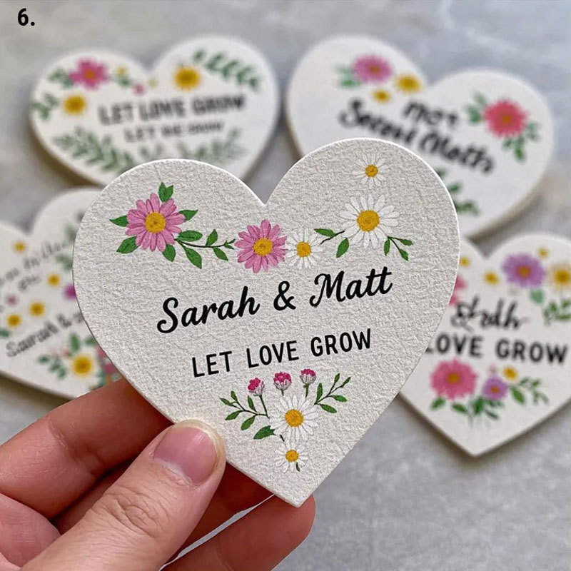 Personalized "Let Love Grow" Thank you Wedding favour Seed paper