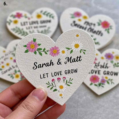 Personalized "Let Love Grow" Thank you Wedding favour Seed paper