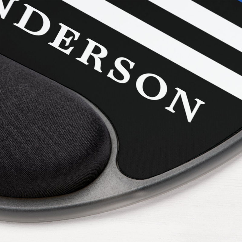 Police Officer Personalized Thin Blue Line Gel Mouse Pad