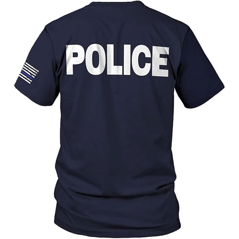 Personalized Name Police USA Flag Patriotic Police T-Shirt