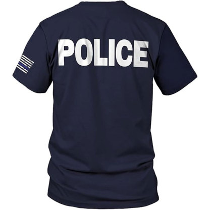 Personalized Name Police USA Flag Patriotic Police T-Shirt