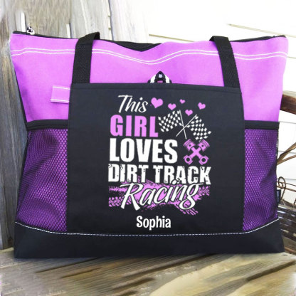 This Girl Loves Dirt Track Racing Tote Bag