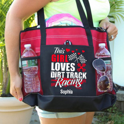 This Girl Loves Dirt Track Racing Tote Bag