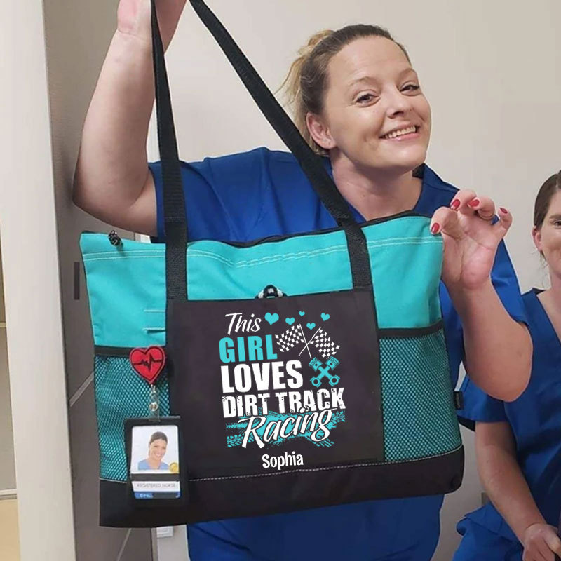 This Girl Loves Dirt Track Racing Tote Bag