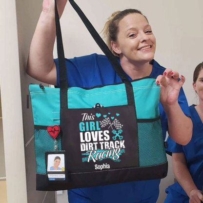 This Girl Loves Dirt Track Racing Tote Bag