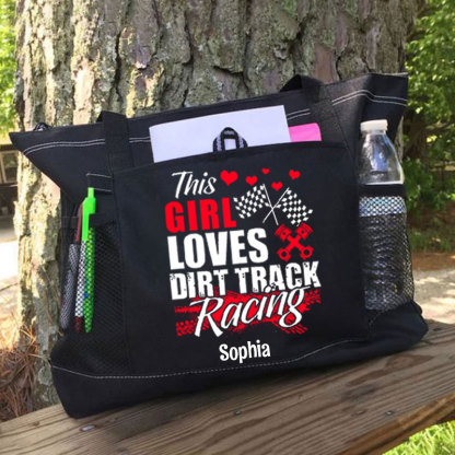 This Girl Loves Dirt Track Racing Tote Bag