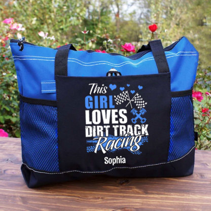 This Girl Loves Dirt Track Racing Tote Bag