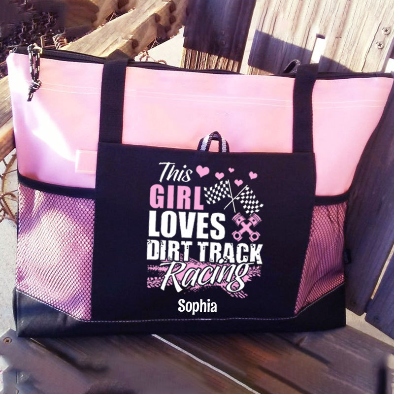 This Girl Loves Dirt Track Racing Tote Bag