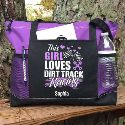This Girl Loves Dirt Track Racing Tote Bag
