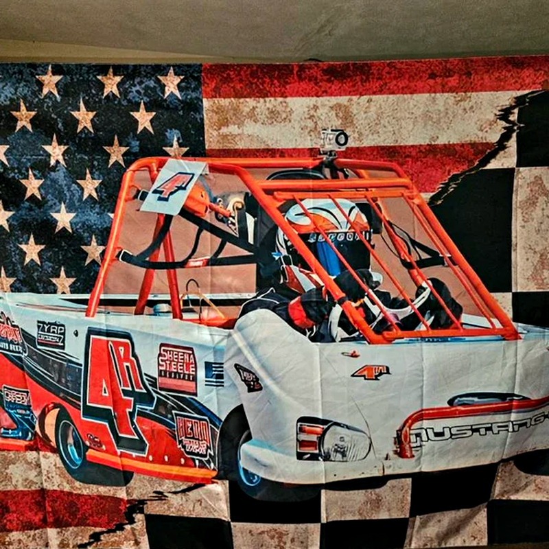 Racing Personalized Photo Checkered Flag Racing Flag