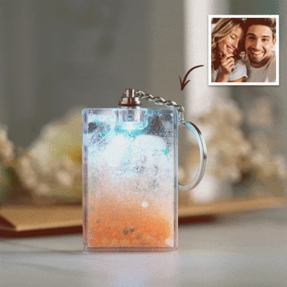 Custom Photo Scannable Spotify Code Illuminated Quicksand Keychain Gift