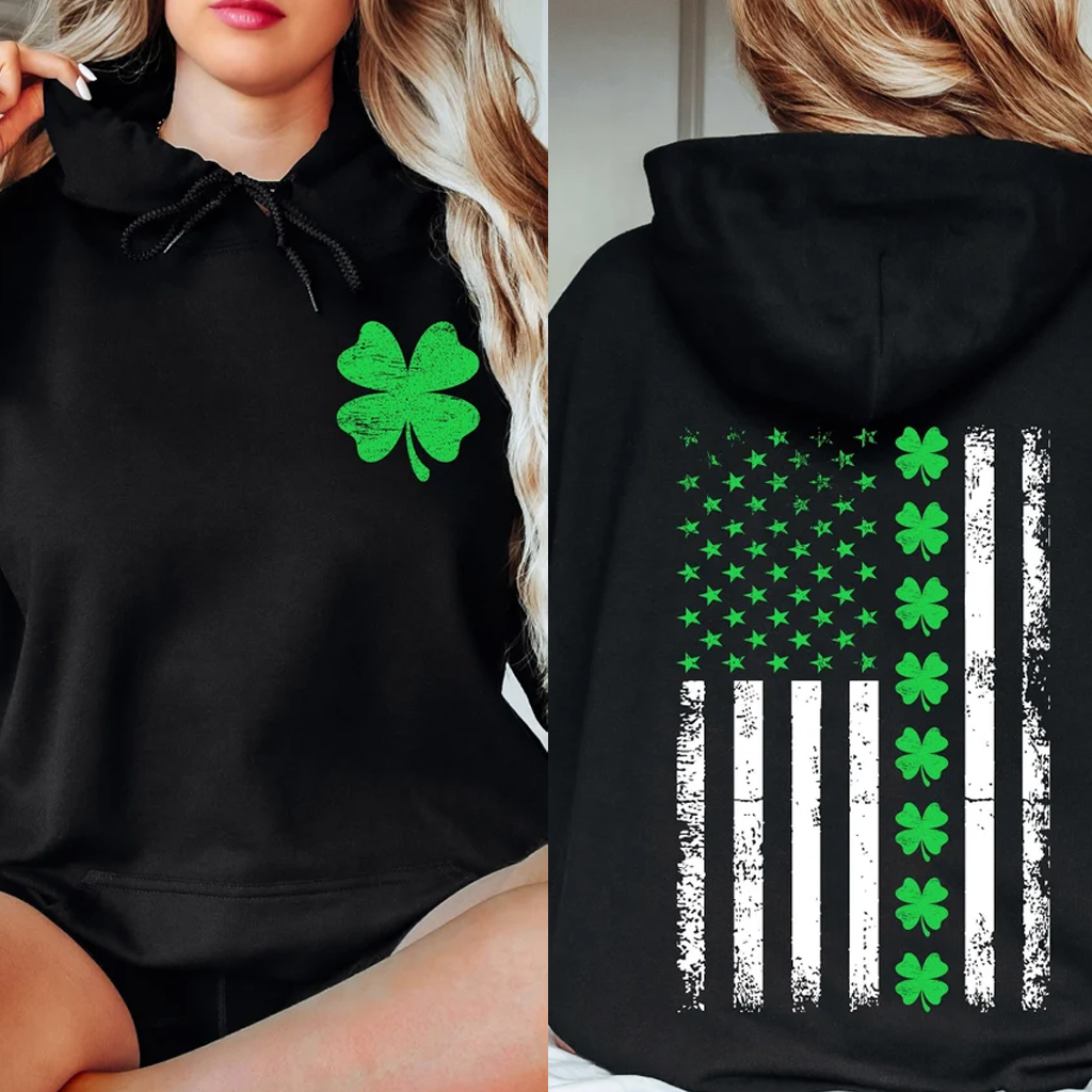 St. Patrick's Day American Flag Hoodie and Sweatshirt