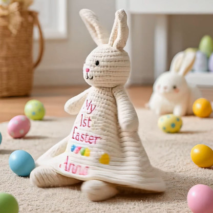 Personalized Handmade Crochet Bunny Plush Toy – The Perfect Easter Gift for Your Little One