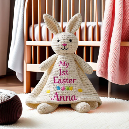 Personalized Handmade Crochet Bunny Plush Toy – The Perfect Easter Gift for Your Little One
