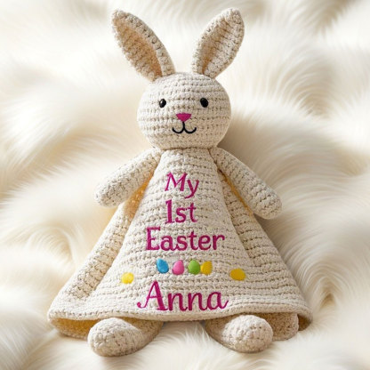 Personalized Handmade Crochet Bunny Plush Toy – The Perfect Easter Gift for Your Little One