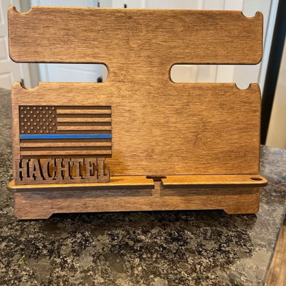 Personalized Police officer, Firefighter Gifts, Blue Line, Red Line Docking Station