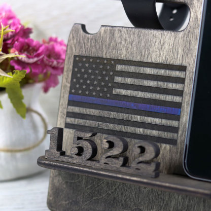 Personalized Police officer, Firefighter Gifts, Blue Line, Red Line Docking Station