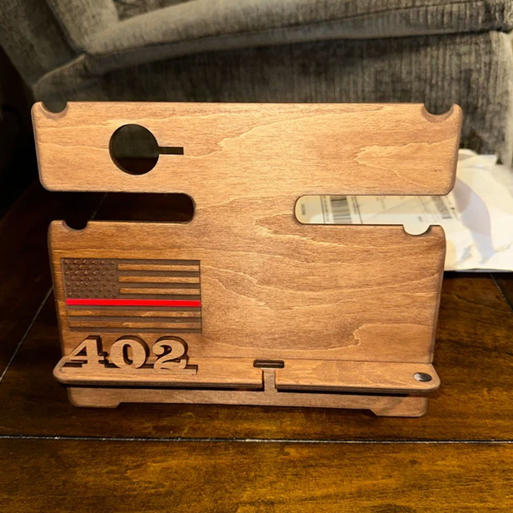 Personalized Police officer, Firefighter Gifts, Blue Line, Red Line Docking Station
