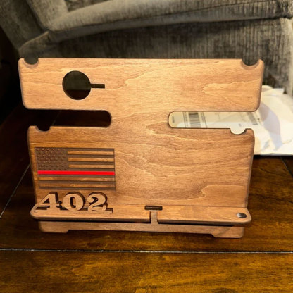 Personalized Police officer, Firefighter Gifts, Blue Line, Red Line Docking Station