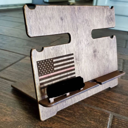 Personalized Police officer, Firefighter Gifts, Blue Line, Red Line Docking Station