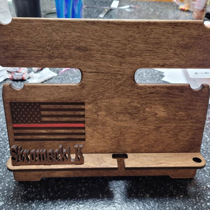 Personalized Police officer, Firefighter Gifts, Blue Line, Red Line Docking Station