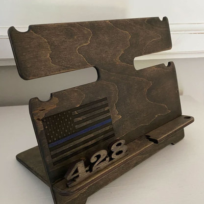 Personalized Police officer, Firefighter Gifts, Blue Line, Red Line Docking Station