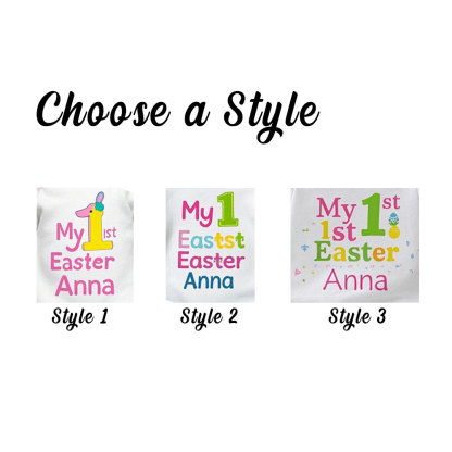 Custom Baby Girl 1st Easter Pink-Trimmed Baby Romper