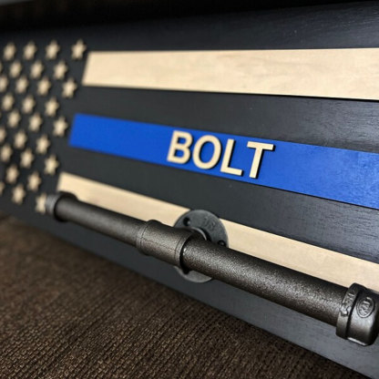Personalized 3D Name Police Gear Rack Duty Vest Holder, Thin Blue Line Hanger