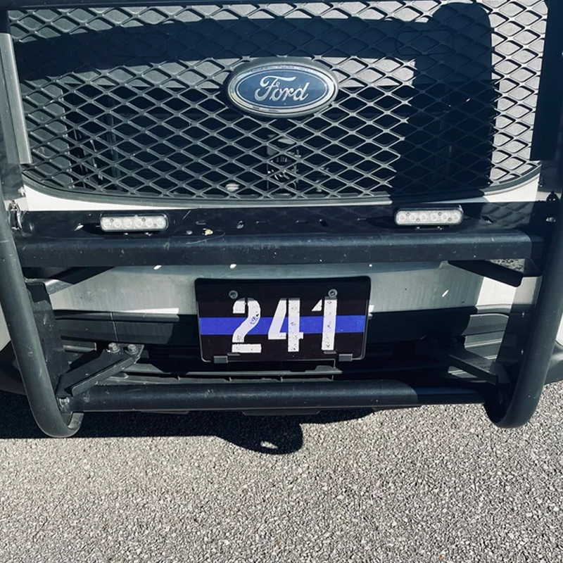 Thin Blue Line Badge Number License Plate Police Gift