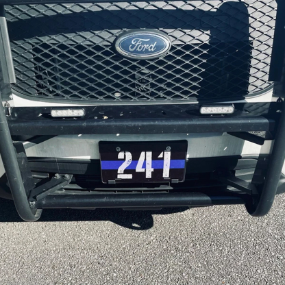 Thin Blue Line Badge Number License Plate Police Gift