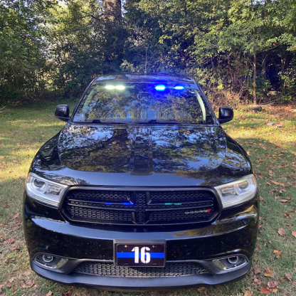 Thin Blue Line Badge Number License Plate Police Gift