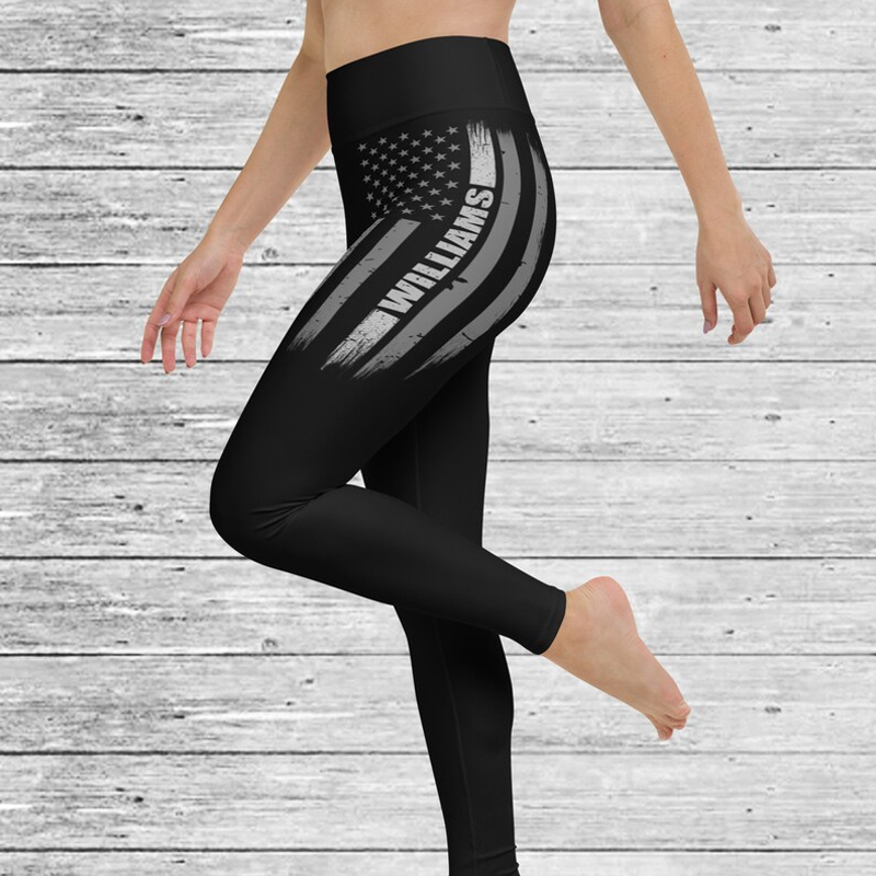 Thin Silver Line Personalized Leggings - Corrections Wife