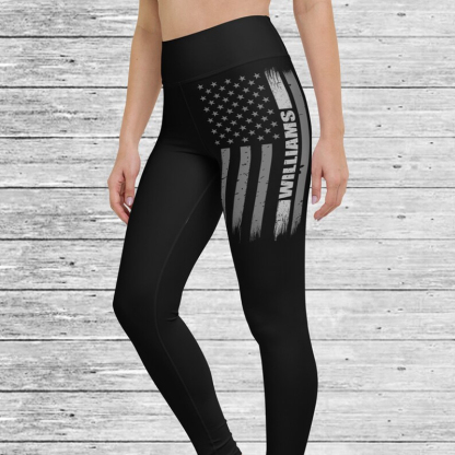 Thin Silver Line Personalized Leggings - Corrections Wife