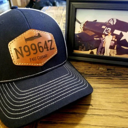 Customized Tail Number Leather Pilot Hat