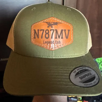 Customized Tail Number Leather Pilot Hat