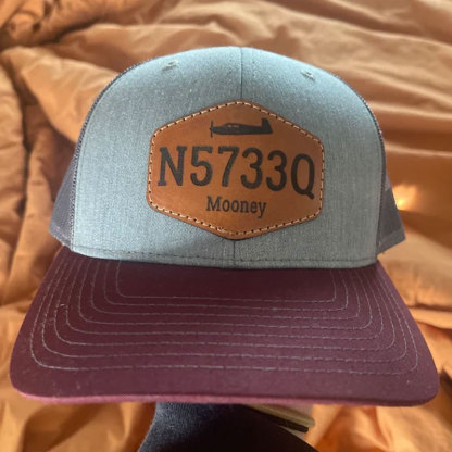 Customized Tail Number Leather Pilot Hat