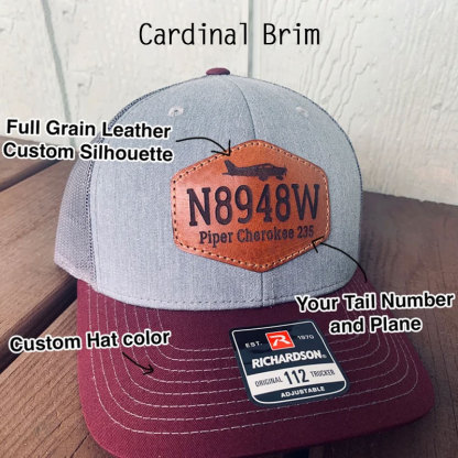 Customized Tail Number Leather Pilot Hat