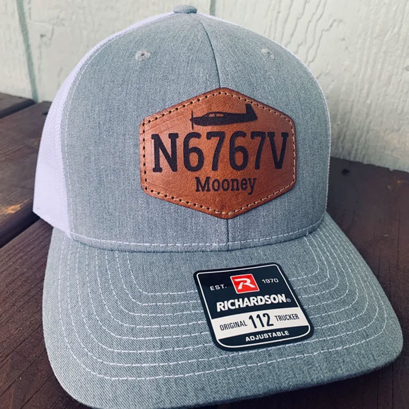 Customized Tail Number Leather Pilot Hat