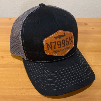 Customized Tail Number Leather Pilot Hat