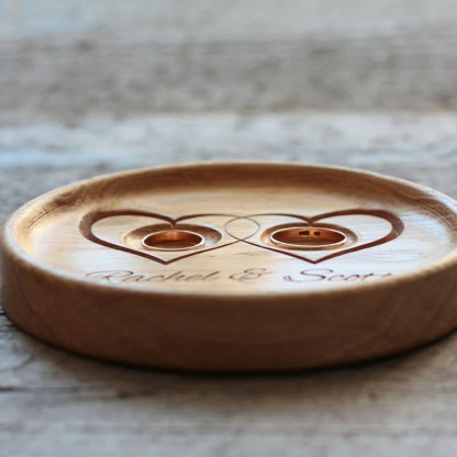 Wedding Ring Bearer Pillow Alternative Wood Dish